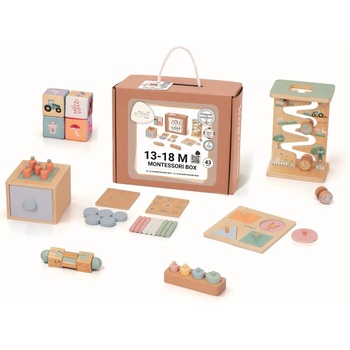 EliNeli Sada montessori hraček pro děti od 1 roku 13 až 18 měsíců edukativní box