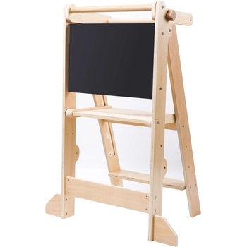 eliNeli Skládací Učicí věž rostoucí 2v1 lakovaná s kreslící tabulí