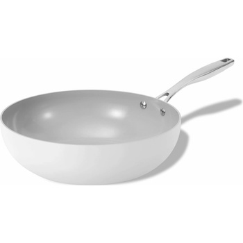 Elmich Nepřilnavá keramická Wok pánev Vital 28 cm krémově bílá