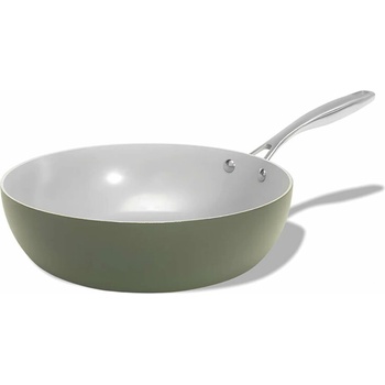 Elmich Nepřilnavá keramická Wok pánev Vital 28 cm olivově zelená