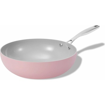 Elmich Nepřilnavá keramická Wok pánev Vital 28 cm růžová