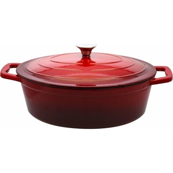 ELO Pekáč s poklicí 33 x 25 cm, litinový, červený, hluboký, oválný 30733