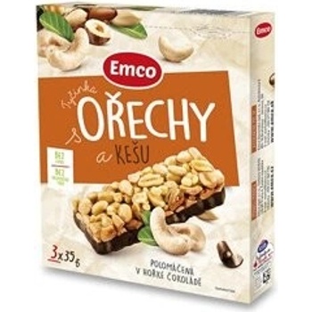 Emco ořechové tyčinky Ořechy a kešu 3 x 35 g