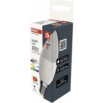 Emos Chytrá LED žárovka GoSmart svíčka E14 4,8 W 40 W 470lm RGB stmívatelná Zigbee