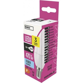 Emos LED žárovka Classic Candle 6W E14 studená bílá