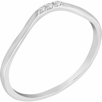 Eppi Stříbrný vykrojený prsten se třemi diamanty Cason R41172