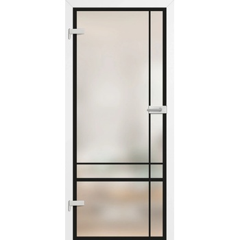 ERKADO Celoskleněné GRAF 32 mléčné sklo s černými vzory 90 x 197 cm