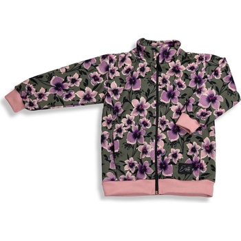 Esito mikina na zip Purple flower zelená