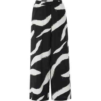 Esmara Dámské kalhoty Wide Leg z elegantního kepru černá/bílá