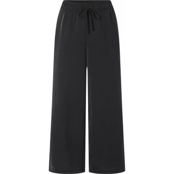 Esmara Dámské saténové kalhoty se širokými nohavicemi černá