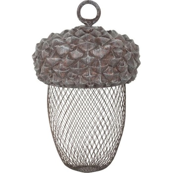 Esschert Design Závěsné krmítko pro ptáky, Žalud, polyresin a kov, hnědé