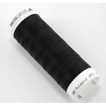 Extra elastická polyesterová nit - černá - návin 130 m