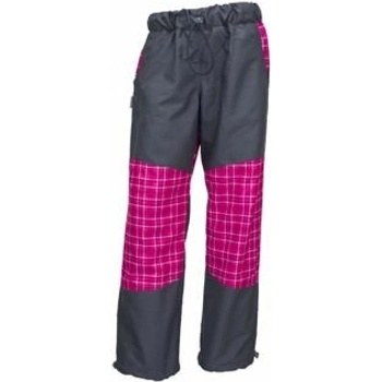 Fantom Dětské šusťákové kalhoty s kostkou šedo růžové