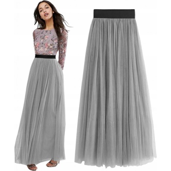 Fashionweek dámská sukně exkluzivní dlouhá maxi dlouhá tylová sukně BRAND51 šedý