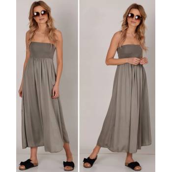 Fashionweek dlouhá letní sukně ze vzdušného materiálu 2W1 MF266 khaki