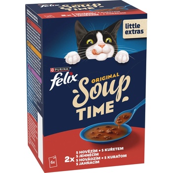 Felix Soup Original hovězí kuře a jehněčí 6 x 48 g