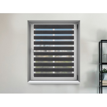 Fexi Roleta Den a noc, Nature blackout antracit, A 02909 150x130 cm levá-bílá