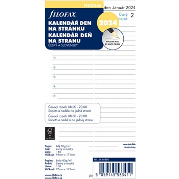Filofax kalendář 2022 ČJ+SJ den/1 stránka