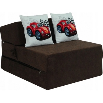 Fimex Dětské rozkládací křeslo Kids Auto 70 x 200 x 15 cm hnědá