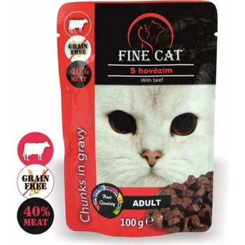Fine Cat Grain-Free Adult hovězí v omáčce 100 g