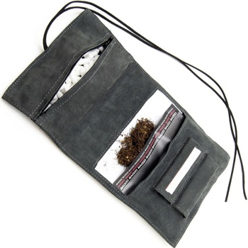 FIXED Kožené pouzdro pro cigaretový tabák papírky a filtry černá štípenková kůže