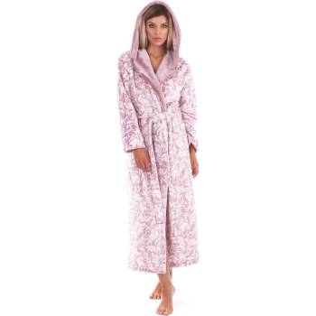 Flora župan se šálovým límcem 2556 4303 mauve mist listy