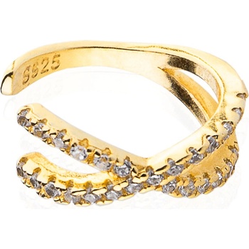 Franco Bene Ear cuff náušnice s drobnými zirkony pozlacená 123