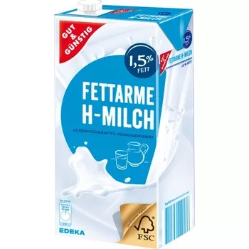 G&G Trvanlivé nízkotučné mléko 1,5% 1 l