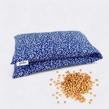 GADEO nahřívací třešňový bederní polštářek LÍSTEČKY modrá