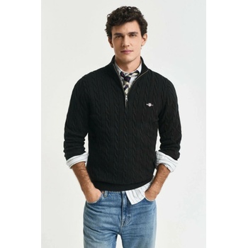 Gant Cotton Cable Half Zip Black