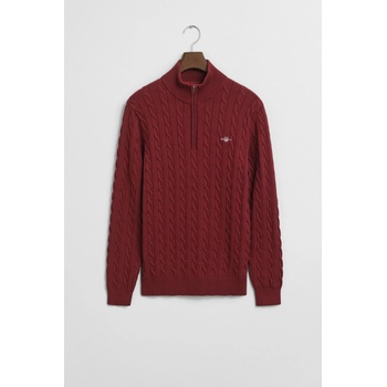 Gant Cotton Cable Half Zip Plumped Red