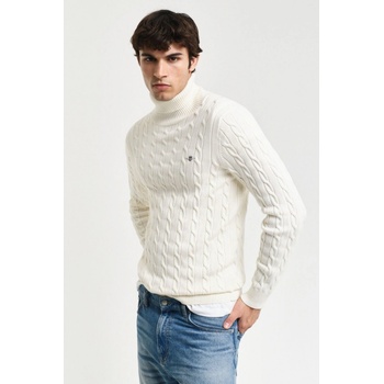 Gant Cotton Cable Turtle Neck Cream
