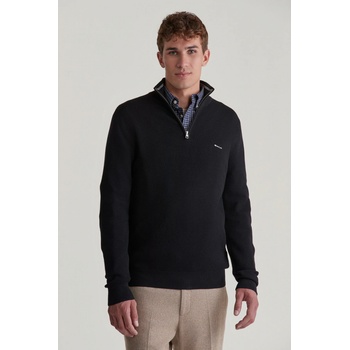 Gant Cotton Pique Halfzip černá