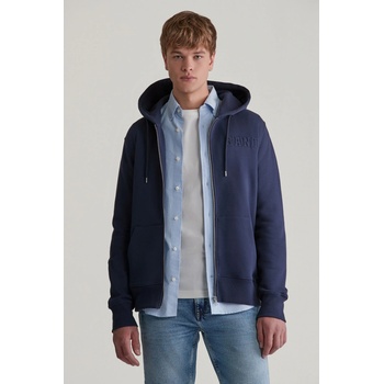 GANT EMBOSSED FULL ZIP Hoodie modrá