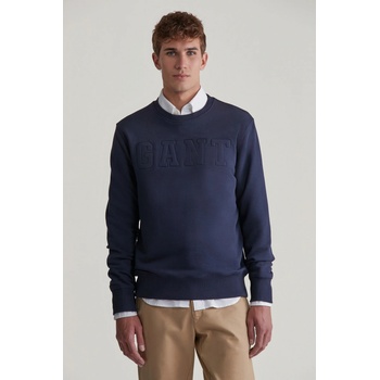 GANT EMBOSSED Sweat C-NECK modrá