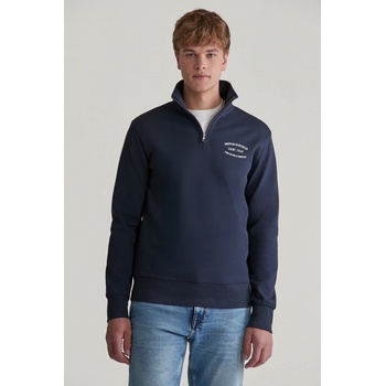 Gant SMALL GRAPHIC Sweat HALF ZIP modrá