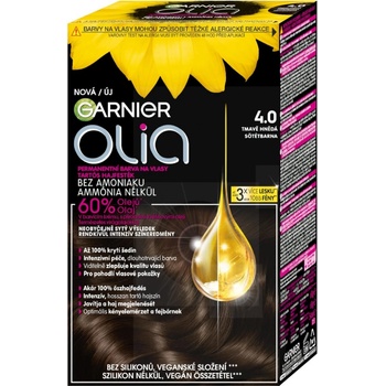 Garnier Olia Permanent Hair Color olejová permanentní barva na vlasy 4,0 Dark Brown 50 g