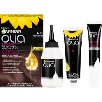Garnier Olia Permanent Hair Color olejová permanentní barva na vlasy 4,15 Iced Chocolate 50 g