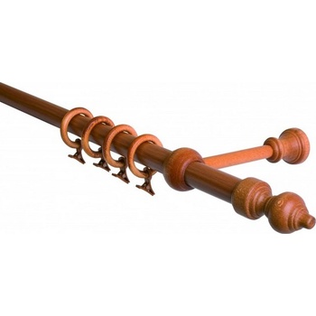 GARNÝŽE-HEBR Garnýž dřevěná třešeň jednoduchá 160 cm