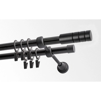 GARNÝŽE-HEBR Garnýž Techno černá dvojitá 240 cm