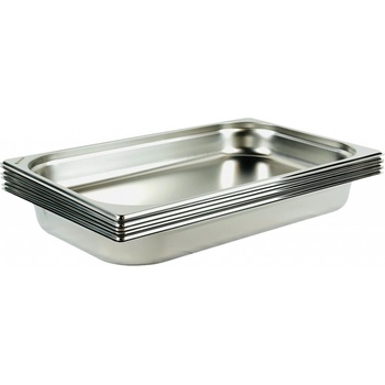 Gastrofans Zvýhodněný multipack 6x Gastronádoba 1/1 GN 65 mm, nerezová, plná