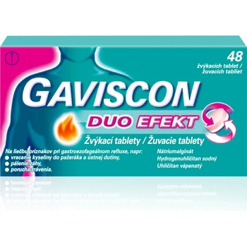 GAVISCON DUO EFEKT POR 250MG/106,5MG/187,5MG TBL MND 48
