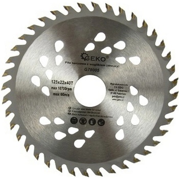 GEKO Kotouč pilový vidiový s otvory, 125x22x40T