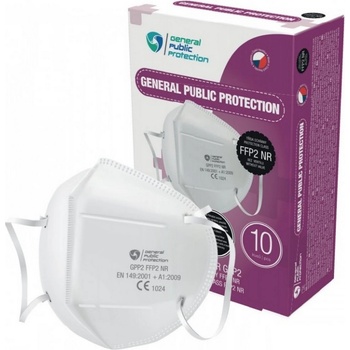 General Public Skládaný respirátor FFP2 bez ventilku 10 ks