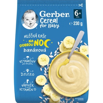 Gerber Cereal for Baby Mléčná kaše na dobrou noc banánová 230 g