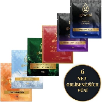 Giovani Koncentrovaný parfém na praní 6 nejoblíbenějších vůní x 7 ml
