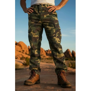 Glara kalhoty s army vzorem zelená 298148
