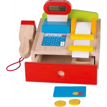 Goki dřevěná multifunkční pokladna se scannerem kreditní kartou kalkulačkou displejem