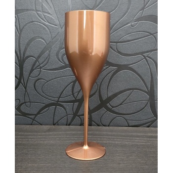 Gold Plast Plastová nerozbitná bronzová sklenice na šampaňské a prosecco VERONA 180 ml