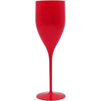 Gold Plast Plastová nerozbitná červená sklenice na šampaňské a prosecco VERONA 180 ml